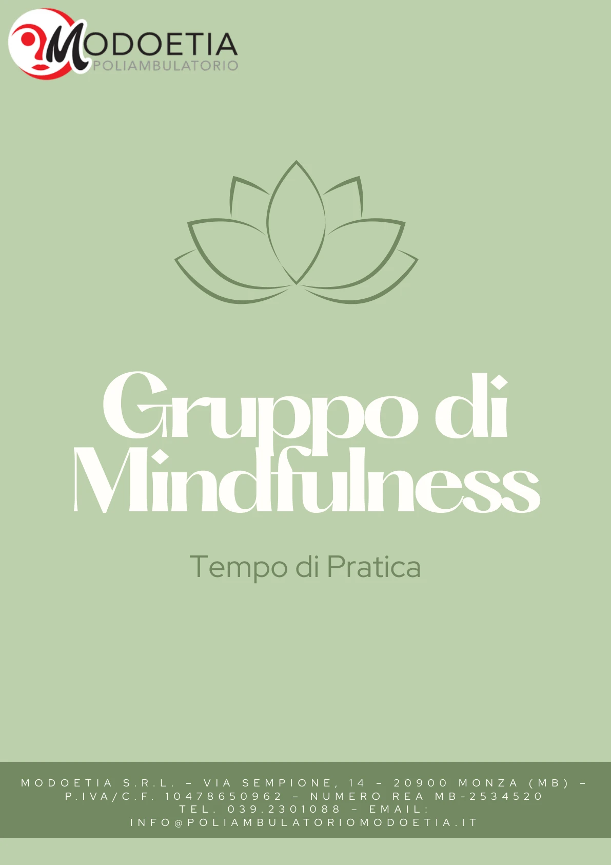 Locandina del Gruppo di Mindfulness: Tempo di Pratica
