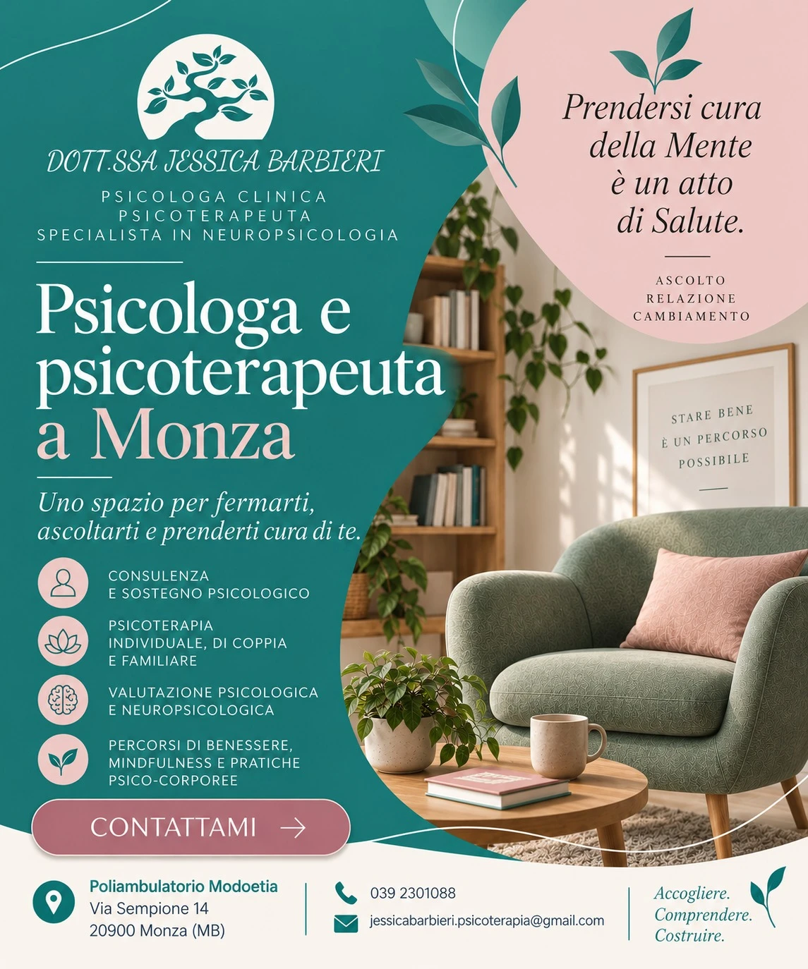 Locandina: Percorsi di Psicologia e Psicoterapia a Monza e Online